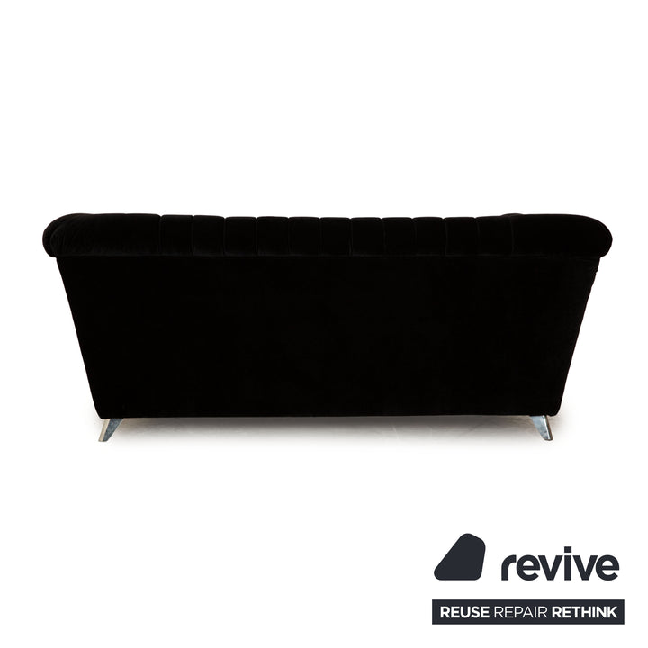 Bretz Chelsea Fabric Three Seater Black Manual Function Sleep Function Sofa Couch