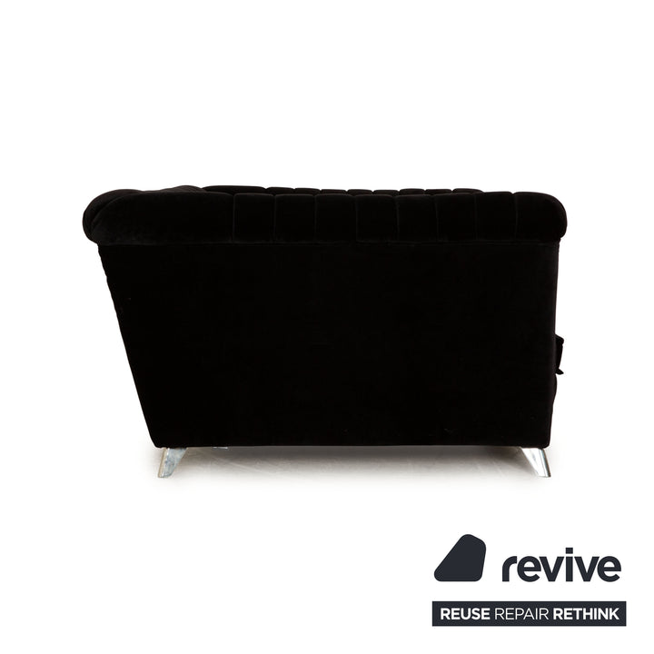 Bretz Chelsea Fabric Three Seater Black Manual Function Sleep Function Sofa Couch