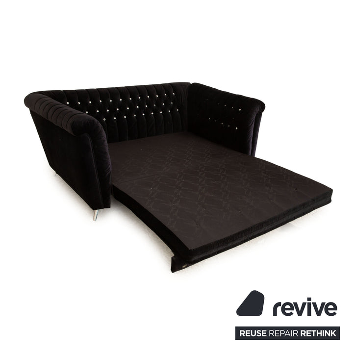 Bretz Chelsea Fabric Three Seater Black Manual Function Sleep Function Sofa Couch