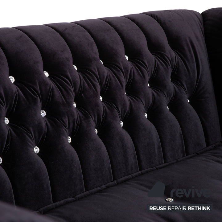 Bretz Chelsea Stoff Dreisitzer Aubergine Lila manuelle Funktion Schlaffunktion Sofa Couch