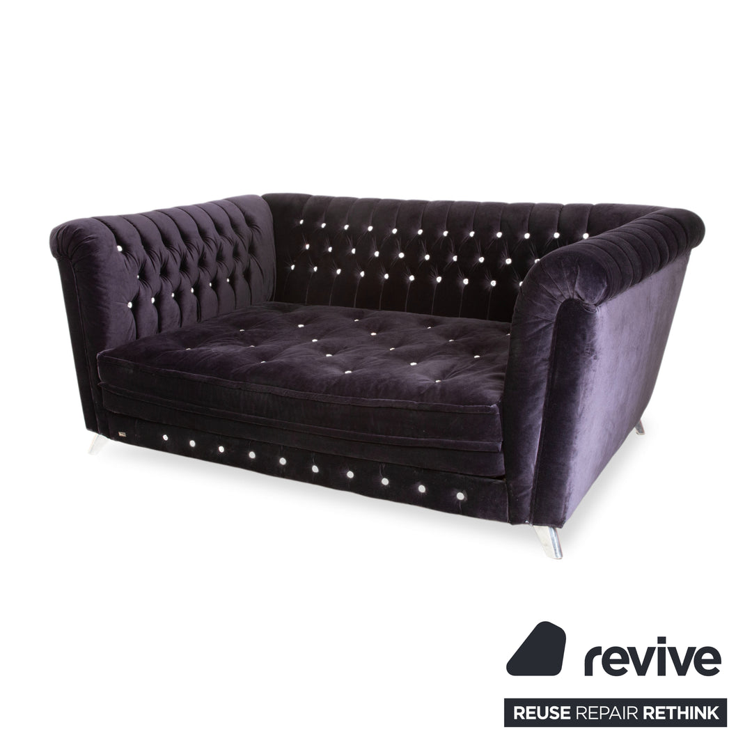 Bretz Chelsea Stoff Dreisitzer Aubergine Lila manuelle Funktion Schlaffunktion Sofa Couch