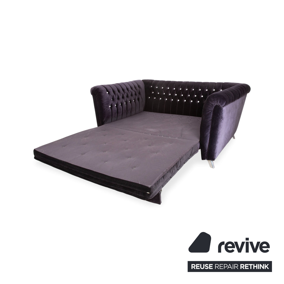 Bretz Chelsea Stoff Dreisitzer Aubergine Lila manuelle Funktion Schlaffunktion Sofa Couch