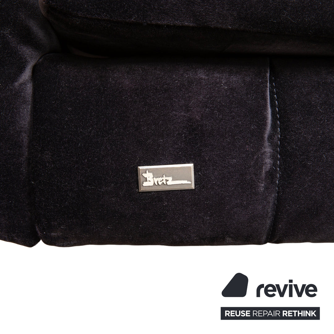 Bretz Chelsea Stoff Dreisitzer Aubergine Lila manuelle Funktion Schlaffunktion Sofa Couch