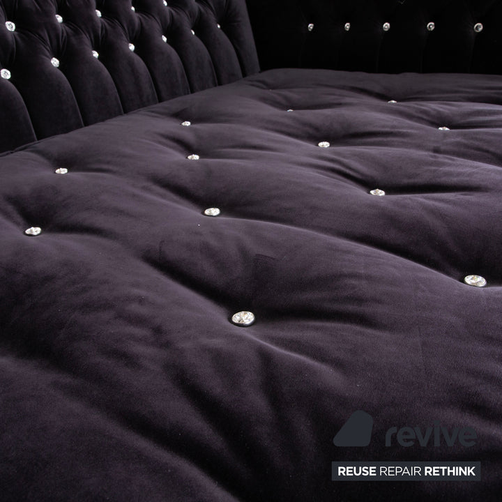 Bretz Chelsea Stoff Dreisitzer Aubergine Lila manuelle Funktion Schlaffunktion Sofa Couch