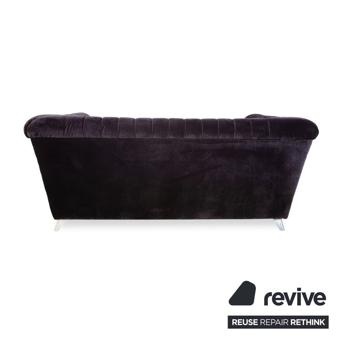 Bretz Chelsea Stoff Dreisitzer Aubergine Lila manuelle Funktion Schlaffunktion Sofa Couch