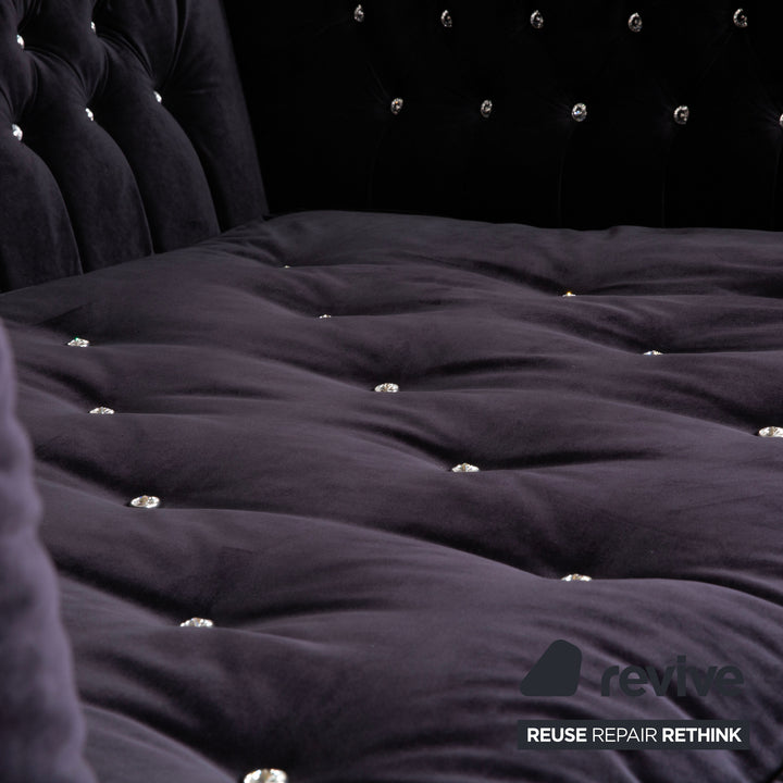 Bretz Chelsea Stoff Dreisitzer Aubergine Lila manuelle Funktion Schlaffunktion Sofa Couch