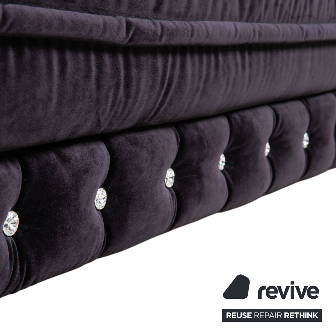 Bretz Chelsea Stoff Dreisitzer Aubergine Lila manuelle Funktion Schlaffunktion Sofa Couch