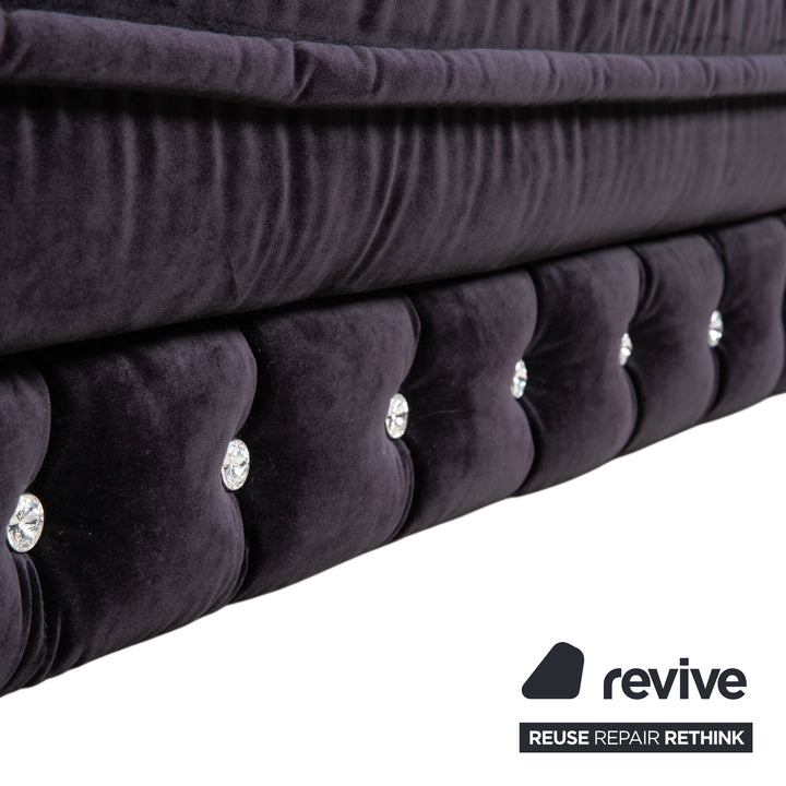 Bretz Chelsea Stoff Dreisitzer Aubergine Lila manuelle Funktion Schlaffunktion Sofa Couch