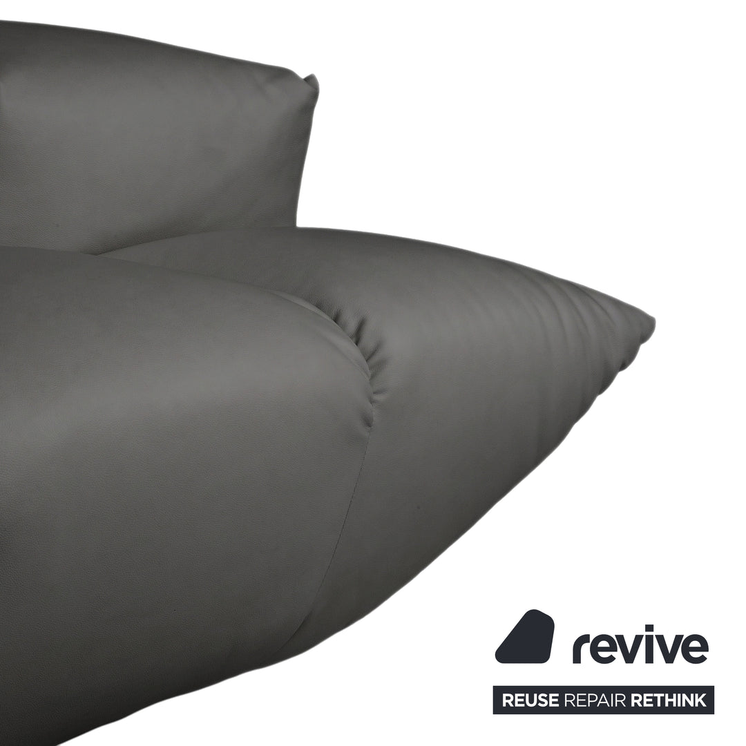 Bretz Cloud 7 Ecksofa Dreisitzer Sofa Couch Veganes Leder Anthrazit Neubezug GAVIN 117