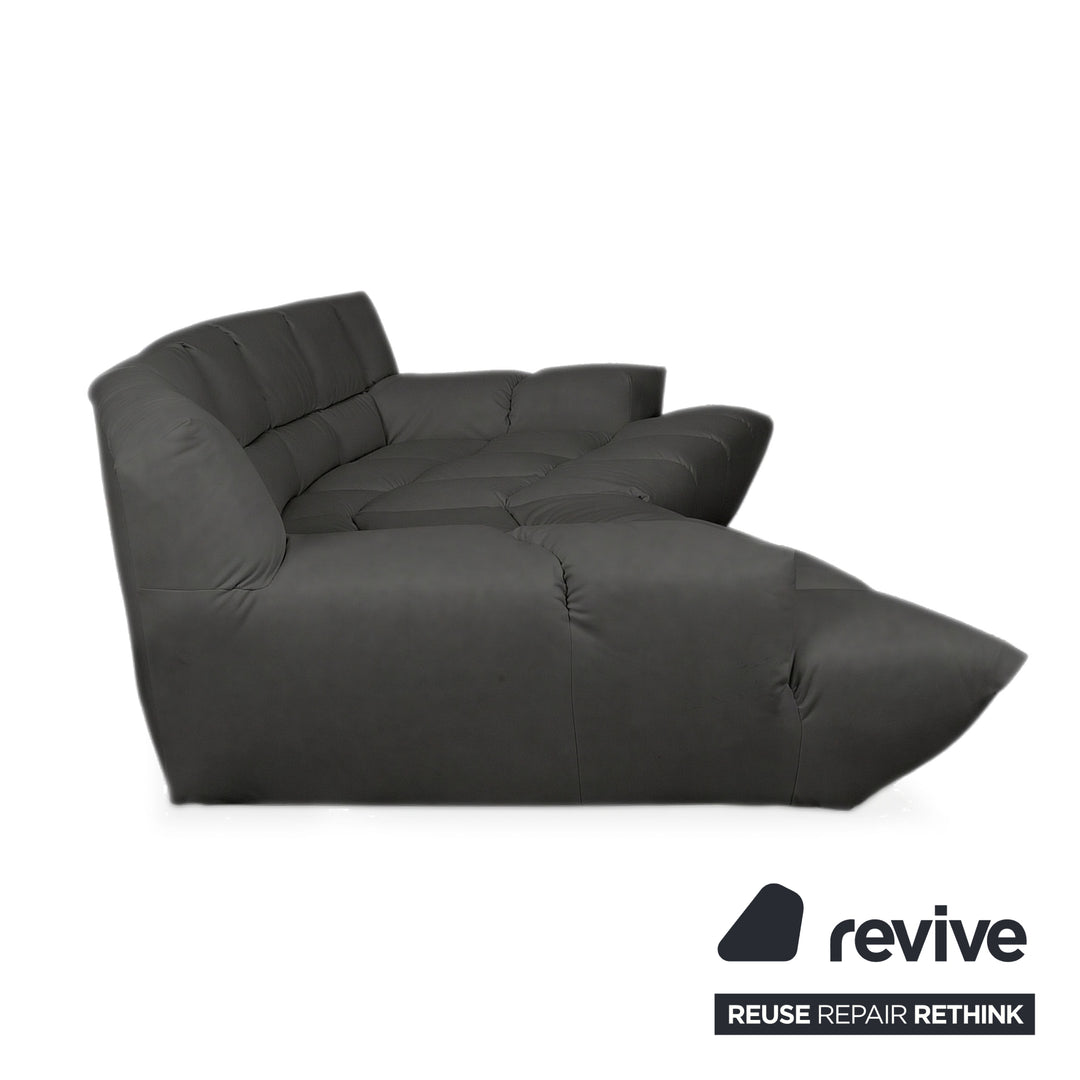 Bretz Cloud 7 Ecksofa Dreisitzer Sofa Couch Veganes Leder Anthrazit Neubezug GAVIN 117
