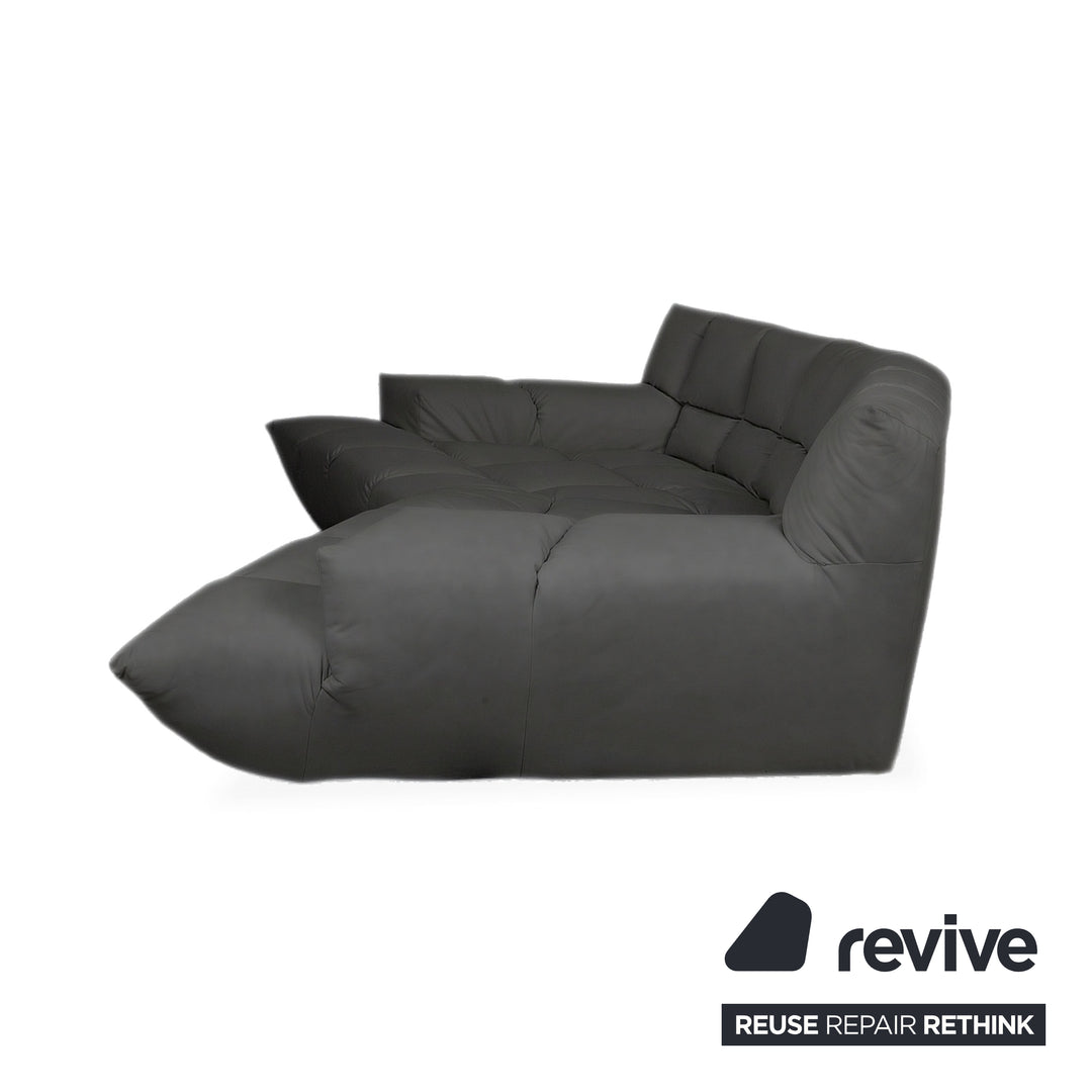 Bretz Cloud 7 Ecksofa Dreisitzer Sofa Couch Veganes Leder Anthrazit Neubezug GAVIN 117