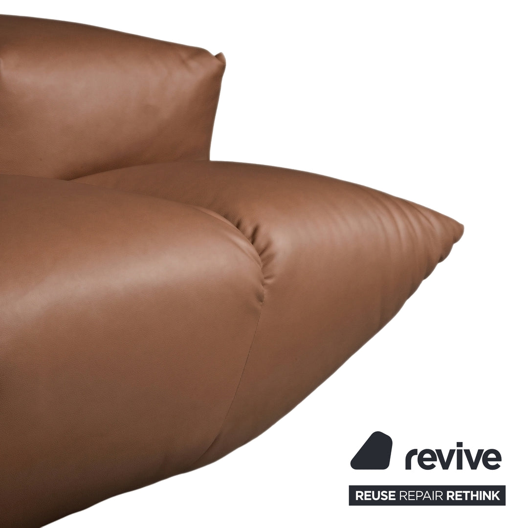 Bretz Cloud 7 Ecksofa Dreisitzer Sofa Couch Veganes Leder Cognac Braun Neubezug GAVIN 103