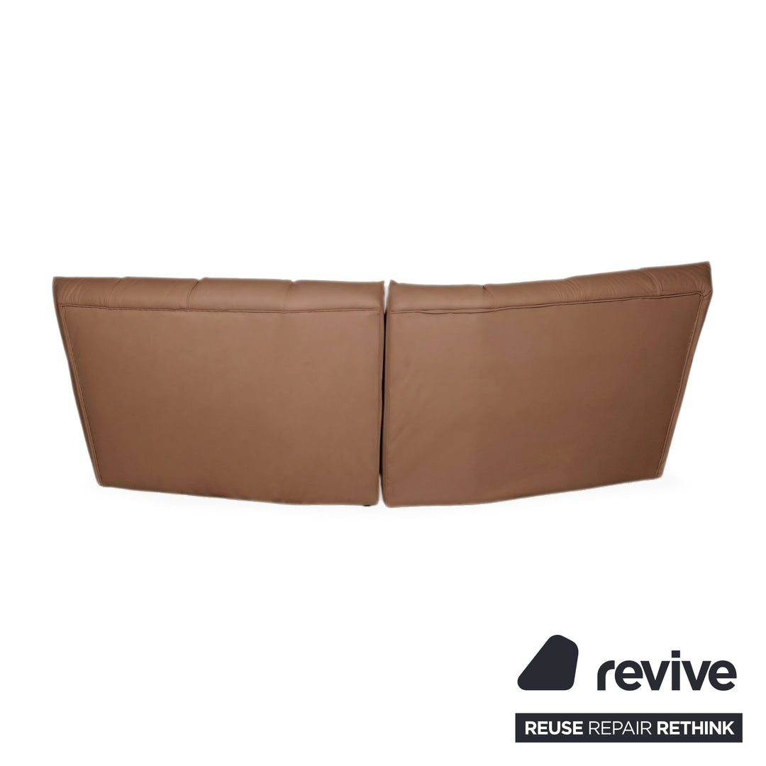 Bretz Cloud 7 Ecksofa Dreisitzer Sofa Couch Veganes Leder Cognac Braun Neubezug GAVIN 103