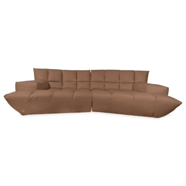 Bretz Cloud 7 Ecksofa Dreisitzer Sofa Couch Veganes Leder Cognac Braun Neubezug GAVIN 103