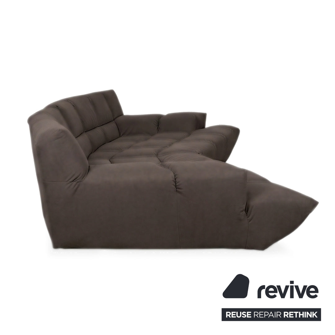 Bretz Cloud 7 Ecksofa Dreisitzer Sofa Couch Veganes Leder Dunkelbraun Espresso Neubezug GAVIN 105