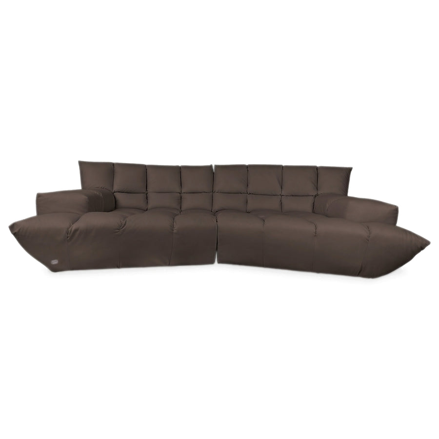 Bretz Cloud 7 Ecksofa Dreisitzer Sofa Couch Veganes Leder Dunkelbraun Espresso Neubezug GAVIN 105