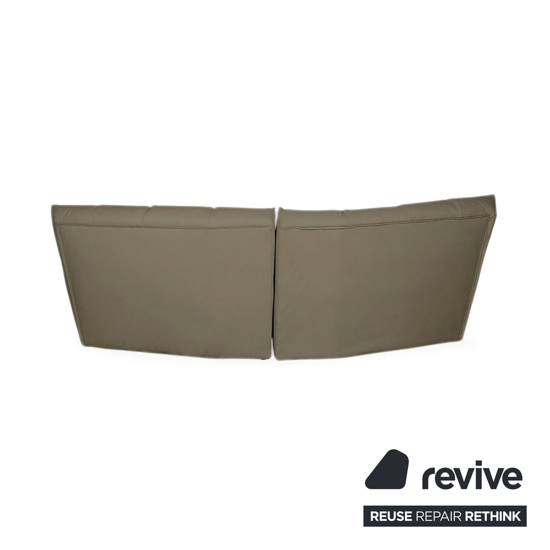 Bretz Cloud 7 Ecksofa Dreisitzer Sofa Couch Veganes Leder Grün Olive Neubezug GAVIN 108