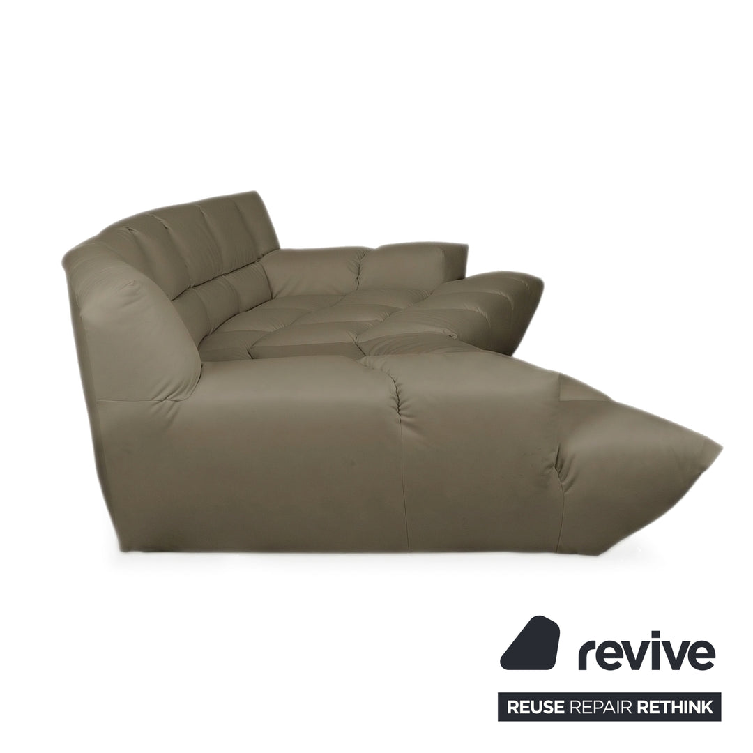 Bretz Cloud 7 Ecksofa Dreisitzer Sofa Couch Veganes Leder Grün Olive Neubezug GAVIN 108