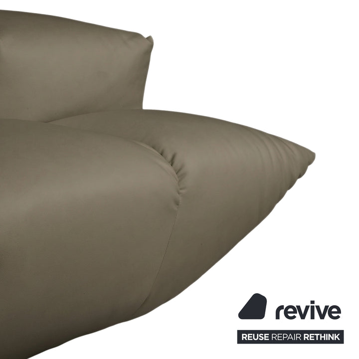 Bretz Cloud 7 Ecksofa Dreisitzer Sofa Couch Veganes Leder Grün Olive Neubezug GAVIN 108