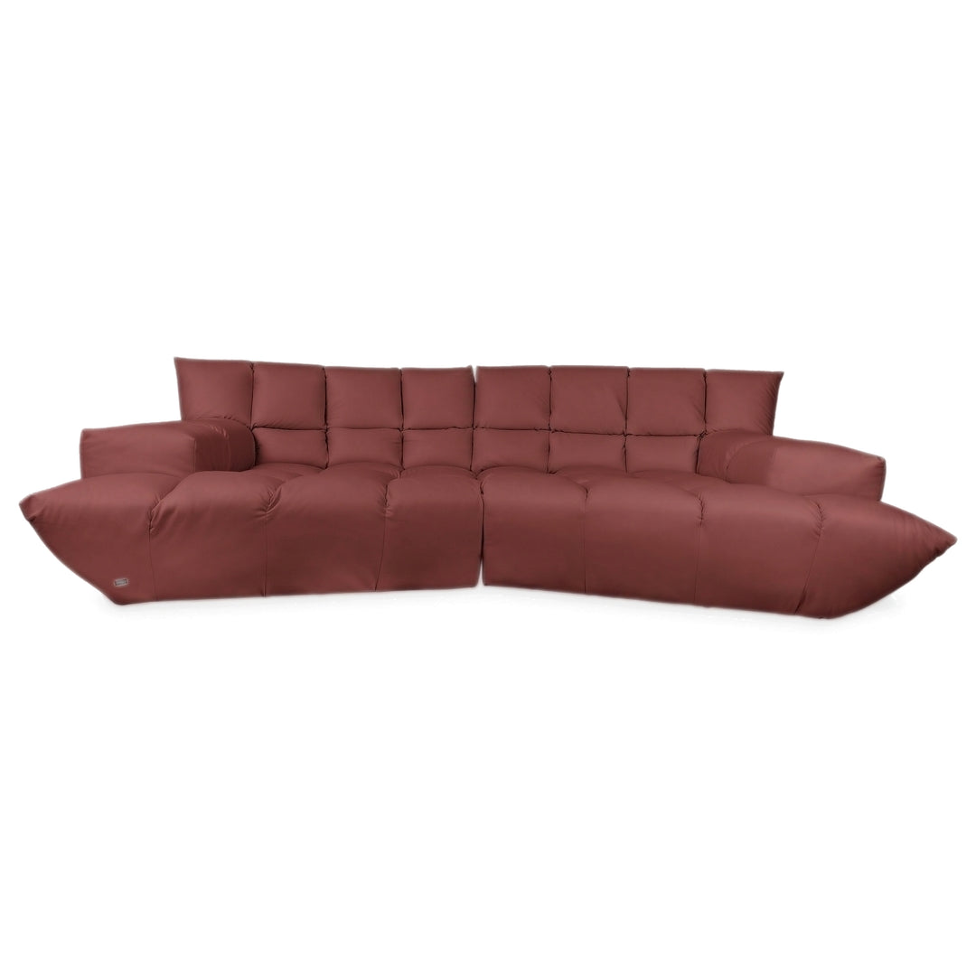 Bretz Cloud 7 Ecksofa Dreisitzer Sofa Couch Veganes Leder Rostrot Braun Neubezug GAVIN 107