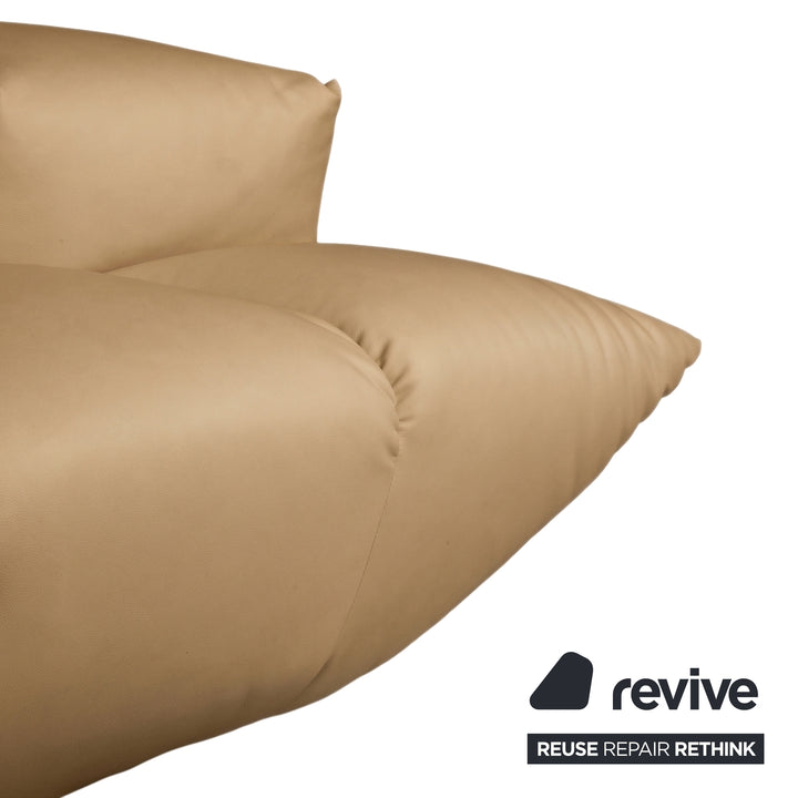 Bretz Cloud 7 Ecksofa Dreisitzer Sofa Couch Veganes Leder Senfgelb Neubezug GAVIN 106