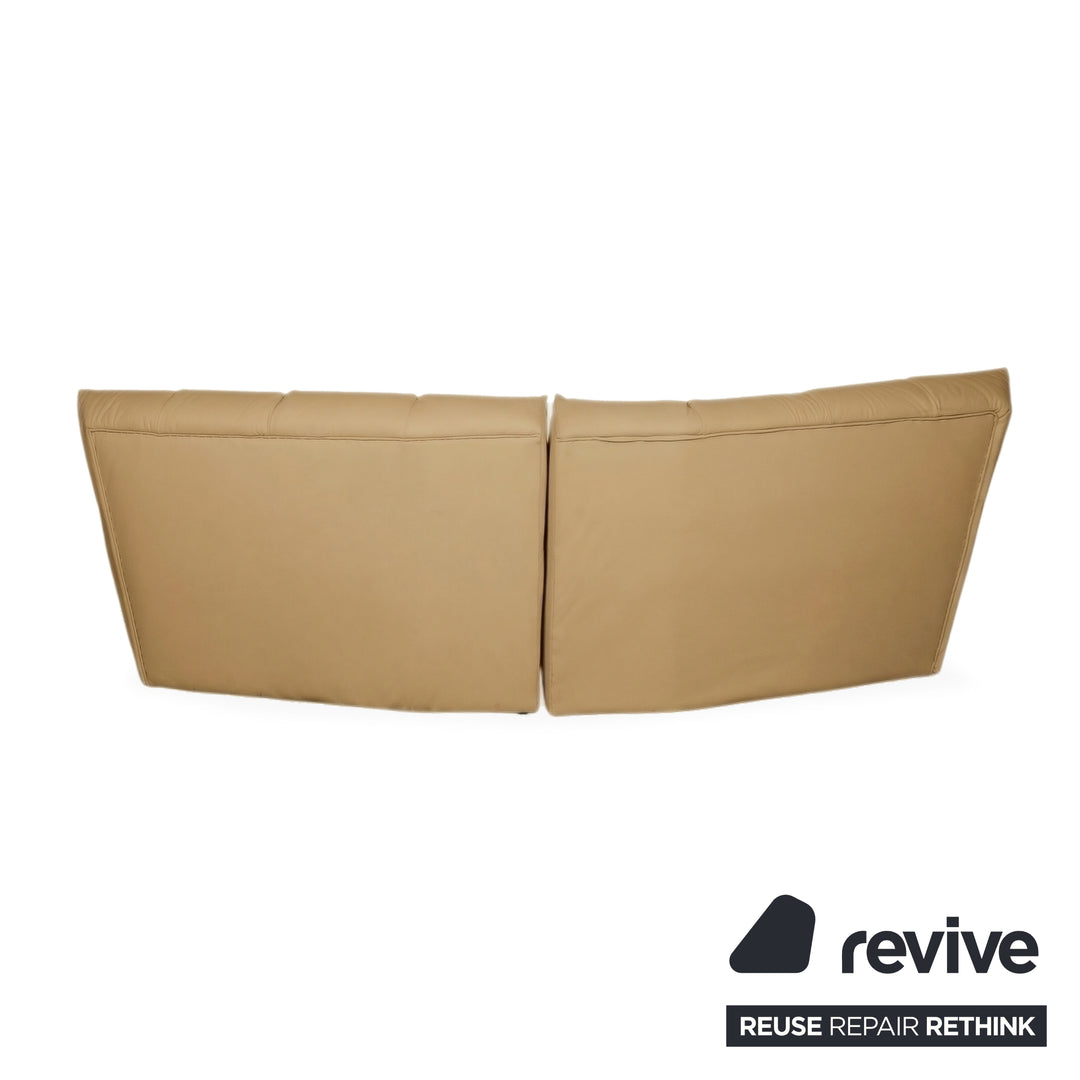 Bretz Cloud 7 Ecksofa Dreisitzer Sofa Couch Veganes Leder Senfgelb Neubezug GAVIN 106