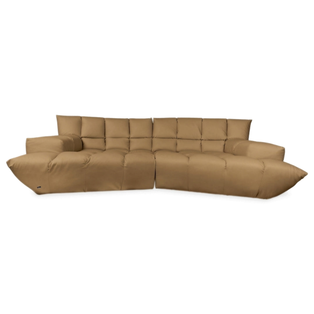 Bretz Cloud 7 Ecksofa Dreisitzer Sofa Couch Veganes Leder Senfgelb Neubezug GAVIN 106