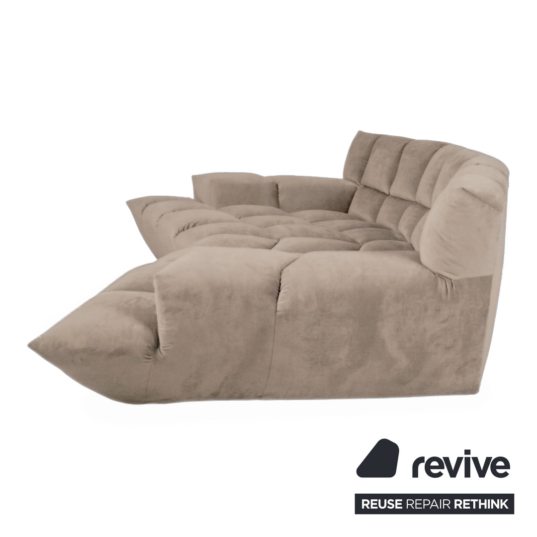Bretz Cloud 7 Ecksofa Dreisitzer Sofa Couch Velours Stoff Beige Taupe Neubezug MELIA FR 806