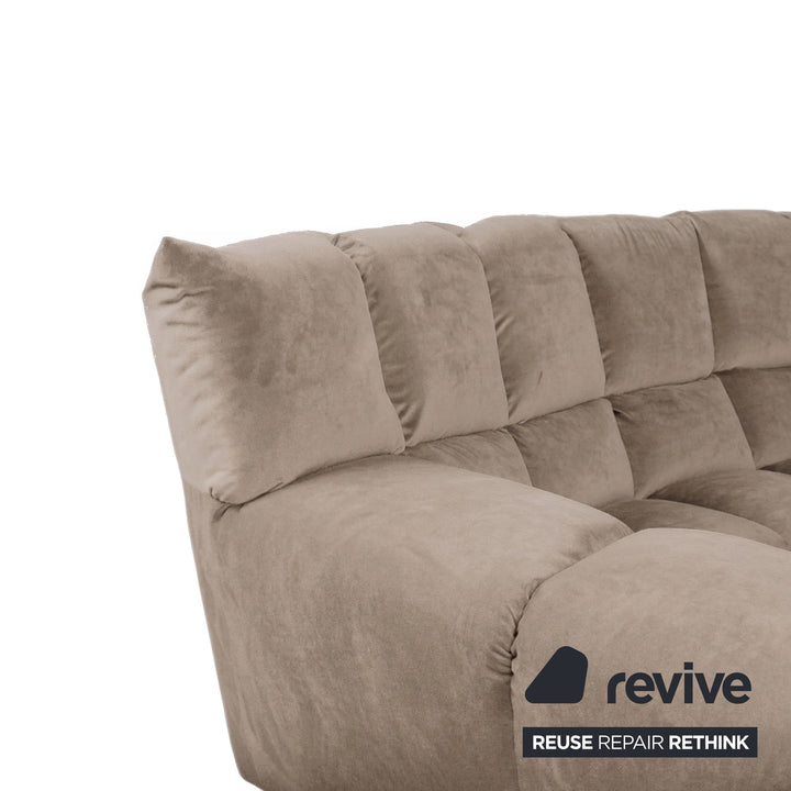 Bretz Cloud 7 Ecksofa Dreisitzer Sofa Couch Velours Stoff Beige Taupe Neubezug MELIA FR 806