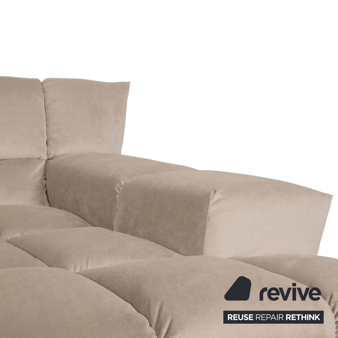 Bretz Cloud 7 Ecksofa Dreisitzer Sofa Couch Velours Stoff Beige Taupe Neubezug MELIA FR 806