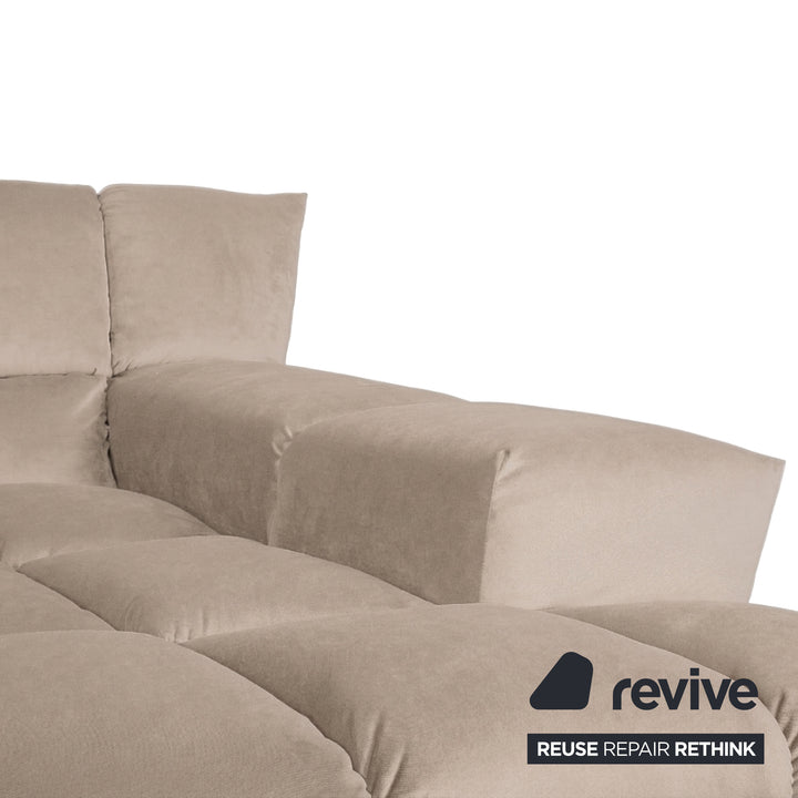 Bretz Cloud 7 Ecksofa Dreisitzer Sofa Couch Velours Stoff Beige Taupe Neubezug MELIA FR 806
