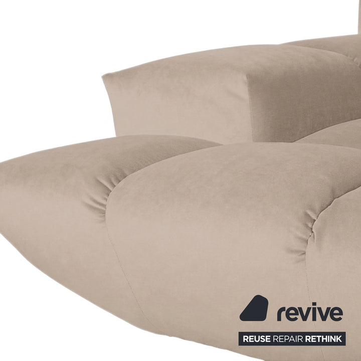 Bretz Cloud 7 Ecksofa Dreisitzer Sofa Couch Velours Stoff Beige Taupe Neubezug MELIA FR 806