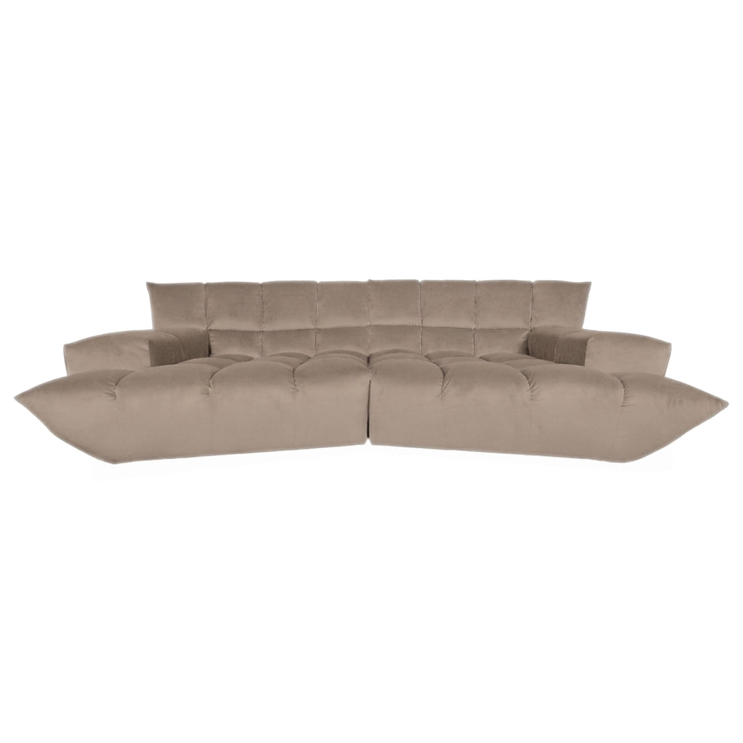 Bretz Cloud 7 Ecksofa Dreisitzer Sofa Couch Velours Stoff Beige Taupe Neubezug MELIA FR 806