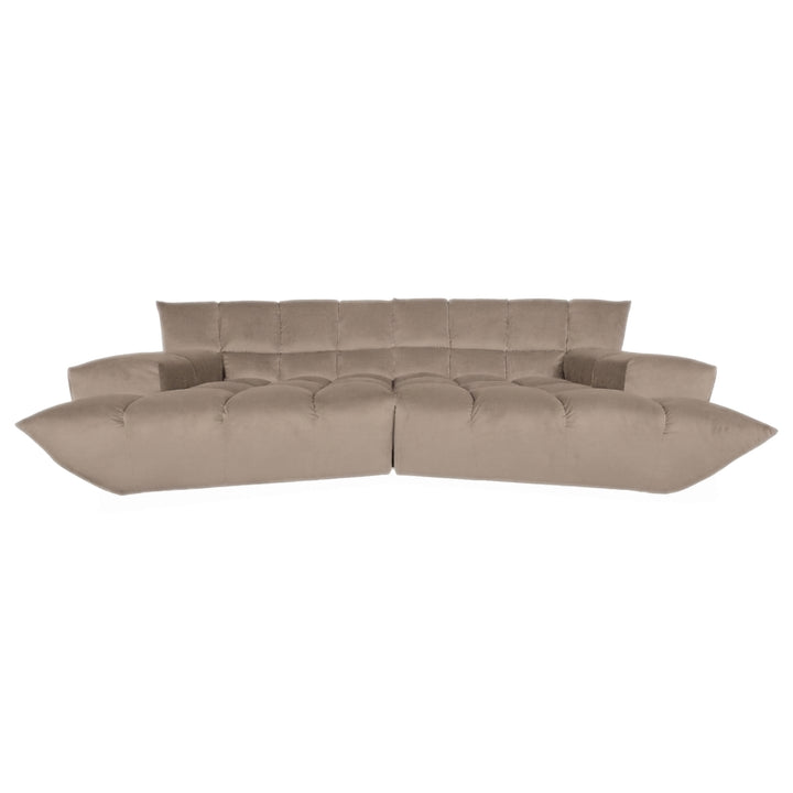 Bretz Cloud 7 Ecksofa Dreisitzer Sofa Couch Velours Stoff Beige Taupe Neubezug MELIA FR 806