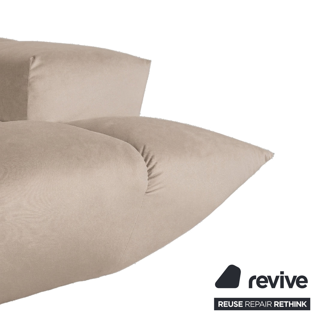 Bretz Cloud 7 Ecksofa Dreisitzer Sofa Couch Velours Stoff Beige Taupe Neubezug MELIA FR 806