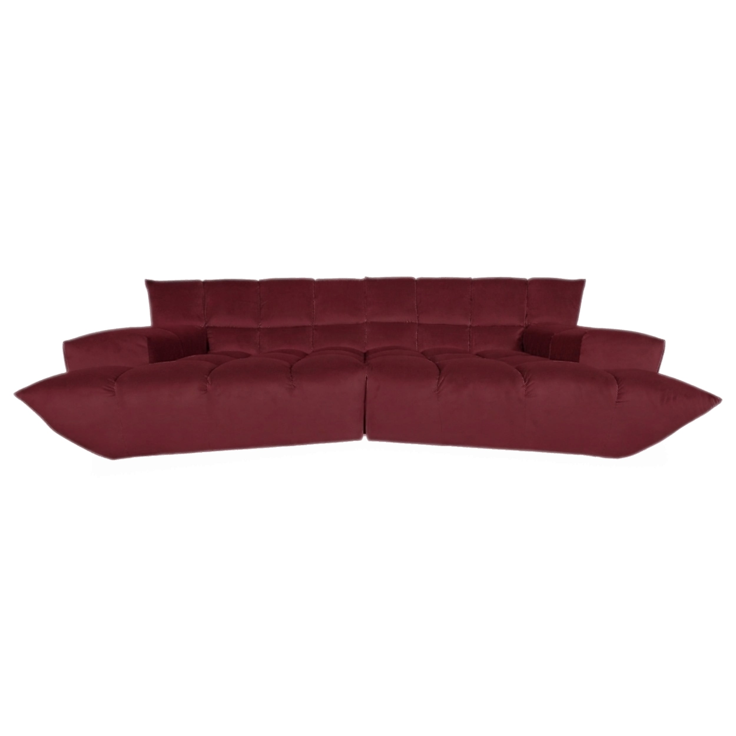 Bretz Cloud 7 Ecksofa Dreisitzer Sofa Couch Velours Stoff Bordeaux Rot Neubezug MELIA FR 852