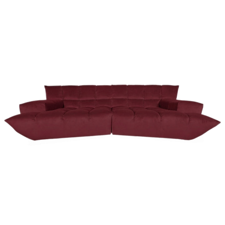 Bretz Cloud 7 Ecksofa Dreisitzer Sofa Couch Velours Stoff Bordeaux Rot Neubezug MELIA FR 852