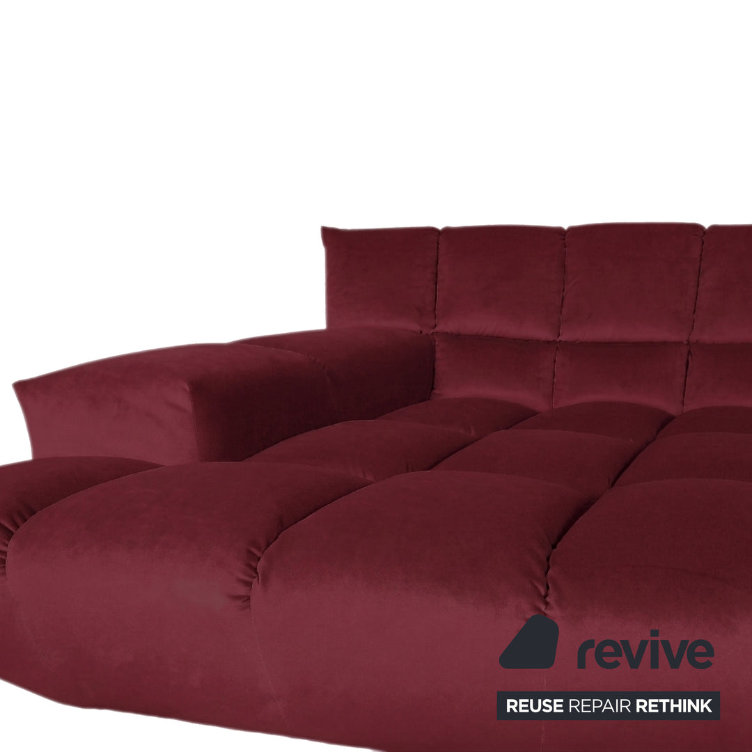 Bretz Cloud 7 Ecksofa Dreisitzer Sofa Couch Velours Stoff Bordeaux Rot Neubezug MELIA FR 852