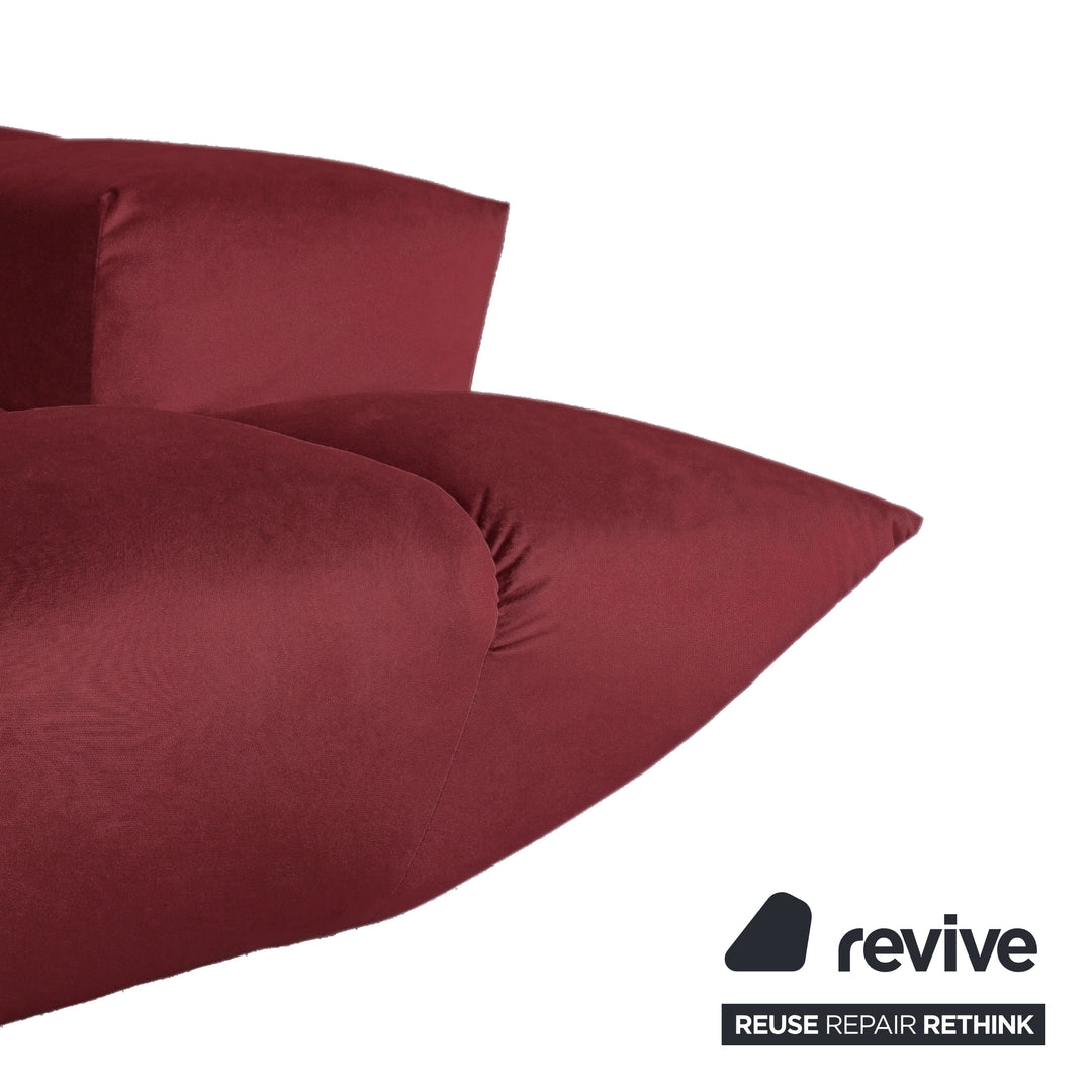 Bretz Cloud 7 Ecksofa Dreisitzer Sofa Couch Velours Stoff Bordeaux Rot Neubezug MELIA FR 852