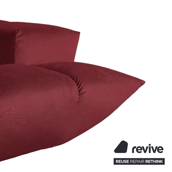 Bretz Cloud 7 Ecksofa Dreisitzer Sofa Couch Velours Stoff Bordeaux Rot Neubezug MELIA FR 852
