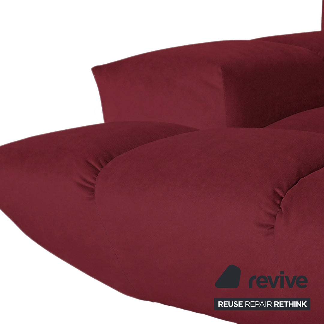 Bretz Cloud 7 Ecksofa Dreisitzer Sofa Couch Velours Stoff Bordeaux Rot Neubezug MELIA FR 852