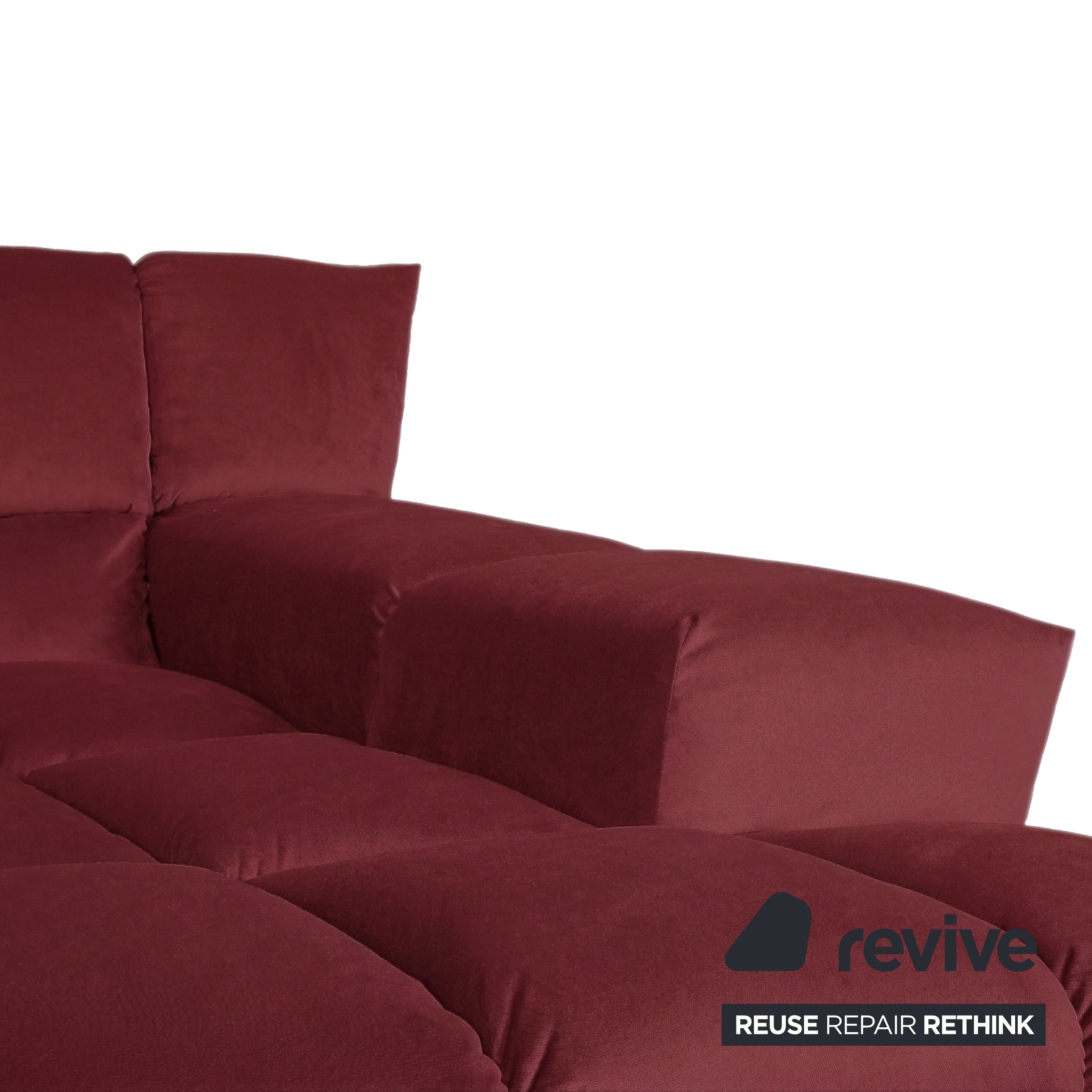 Bretz Cloud 7 Ecksofa Dreisitzer Sofa Couch Velours Stoff Bordeaux Rot Neubezug MELIA FR 852