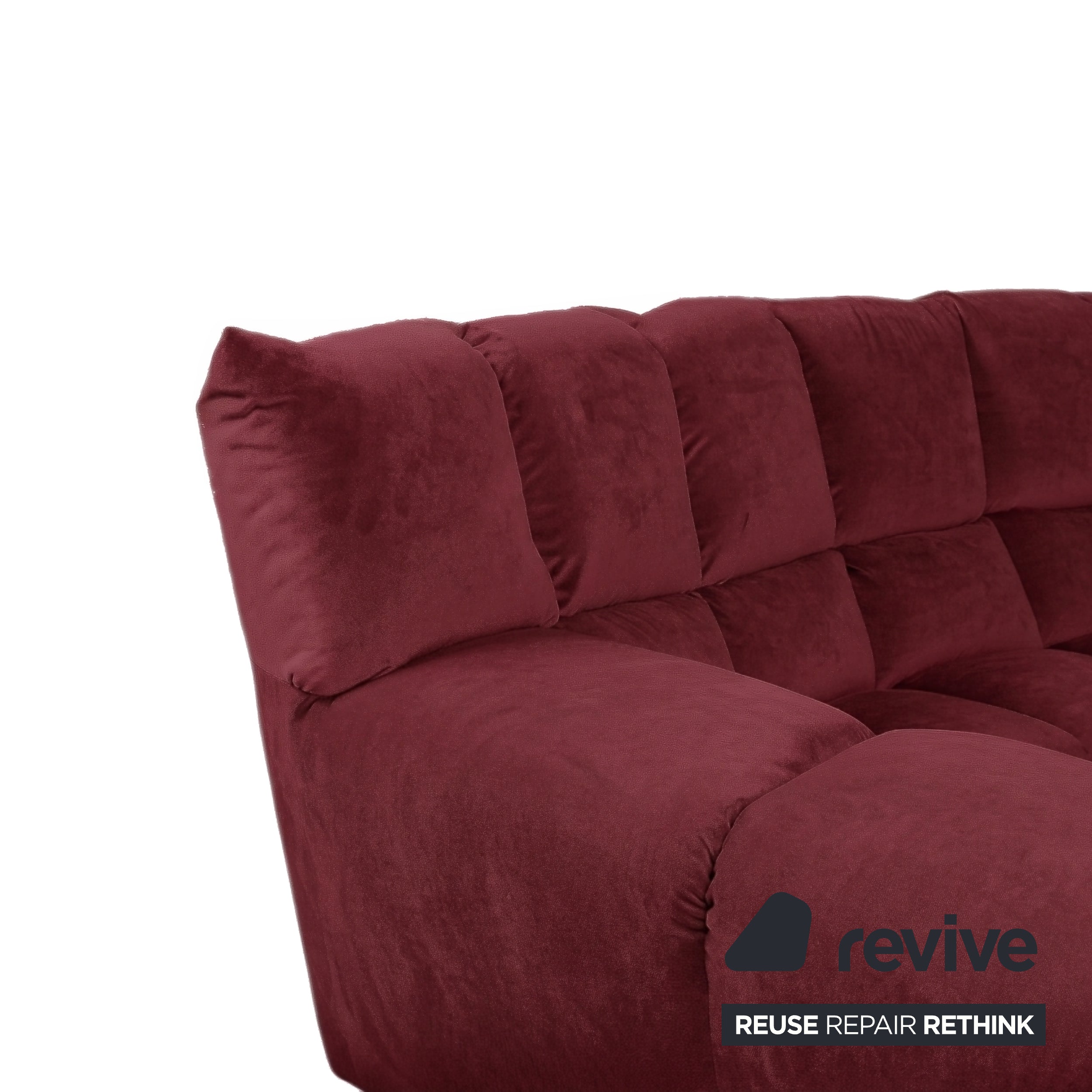 Bretz Cloud 7 Ecksofa Dreisitzer Sofa Couch Velours Stoff Bordeaux Rot Neubezug MELIA FR 852