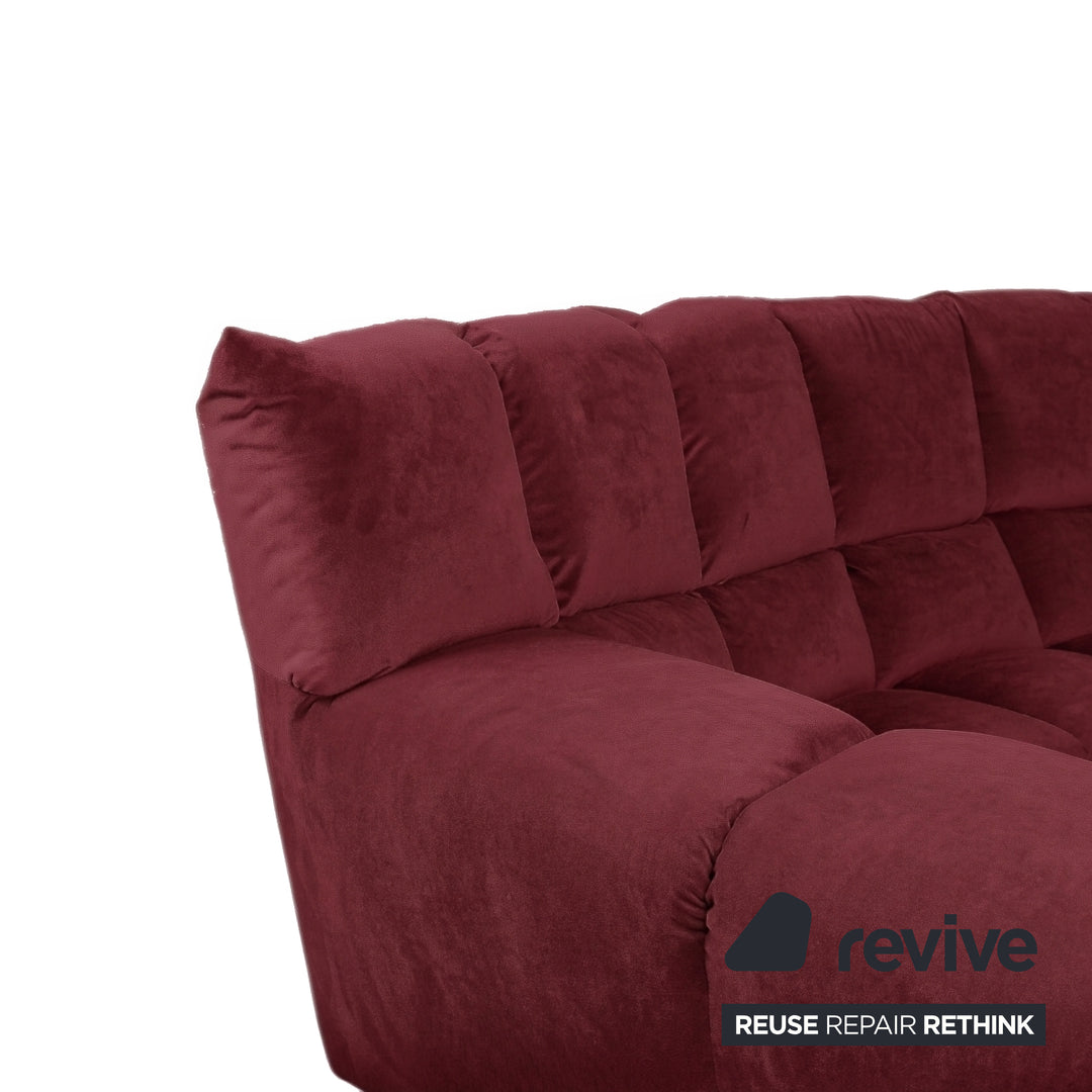 Bretz Cloud 7 Ecksofa Dreisitzer Sofa Couch Velours Stoff Bordeaux Rot Neubezug MELIA FR 852