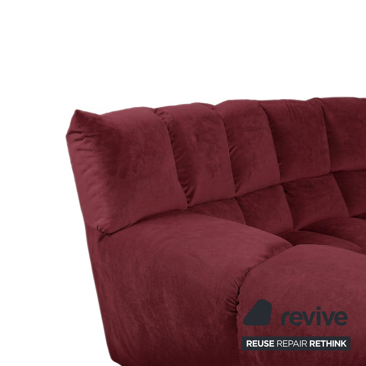 Bretz Cloud 7 Ecksofa Dreisitzer Sofa Couch Velours Stoff Bordeaux Rot Neubezug MELIA FR 852