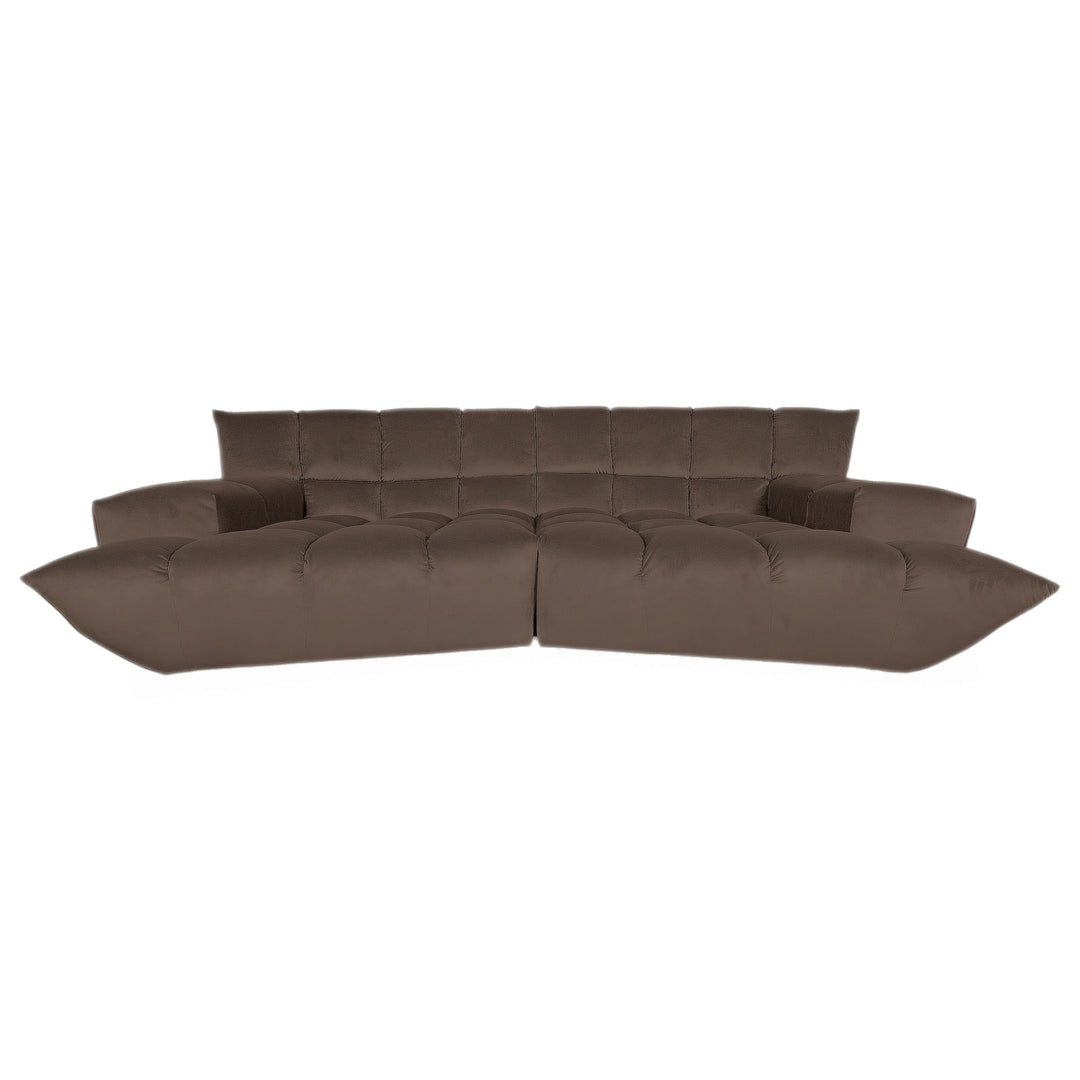 Bretz Cloud 7 Ecksofa Dreisitzer Sofa Couch Velours Stoff Dunkelbraun Espresso Neubezug MELIA FR 819