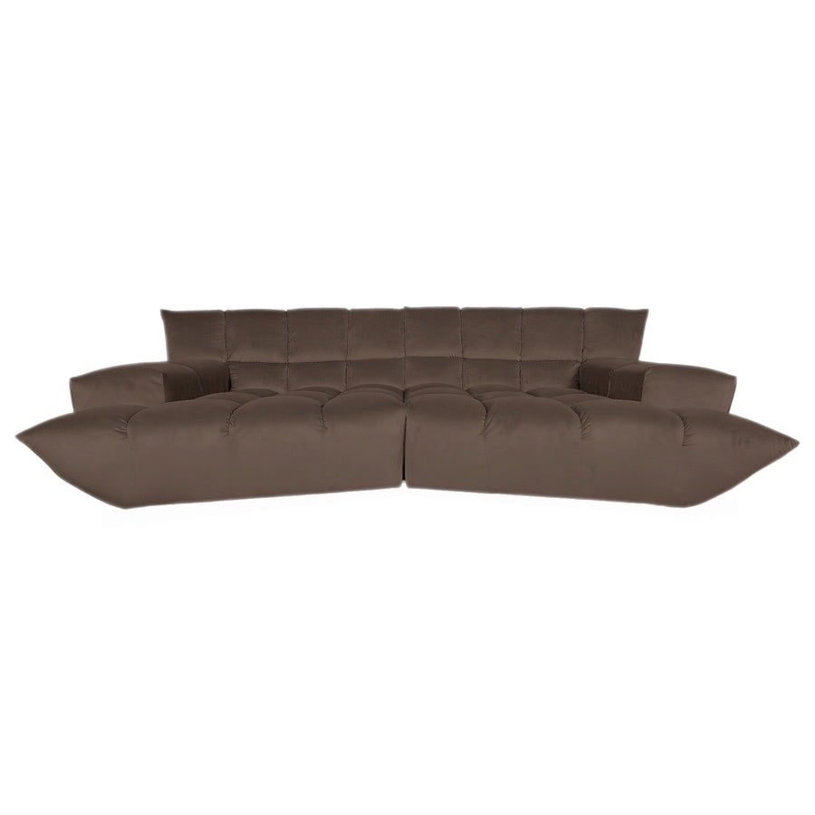 Bretz Cloud 7 Ecksofa Dreisitzer Sofa Couch Velours Stoff Dunkelbraun Espresso Neubezug MELIA FR 819