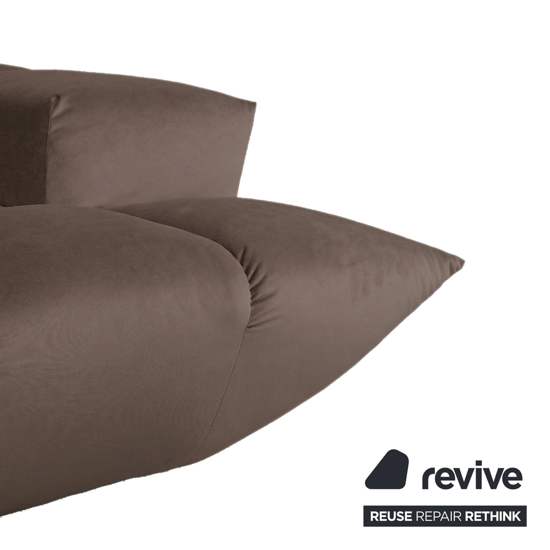 Bretz Cloud 7 Ecksofa Dreisitzer Sofa Couch Velours Stoff Dunkelbraun Espresso Neubezug MELIA FR 819