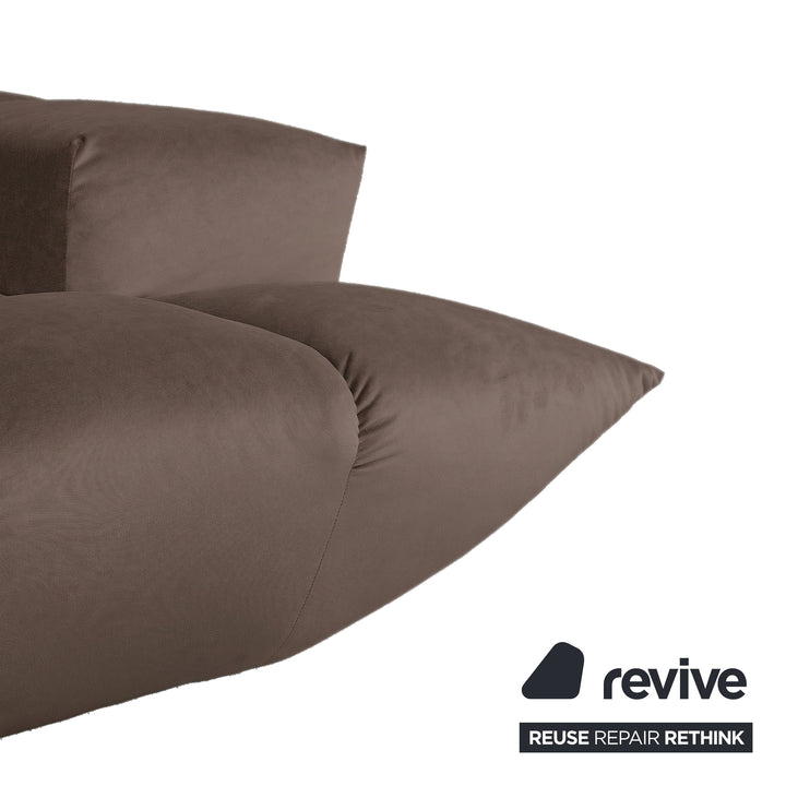 Bretz Cloud 7 Ecksofa Dreisitzer Sofa Couch Velours Stoff Dunkelbraun Espresso Neubezug MELIA FR 819
