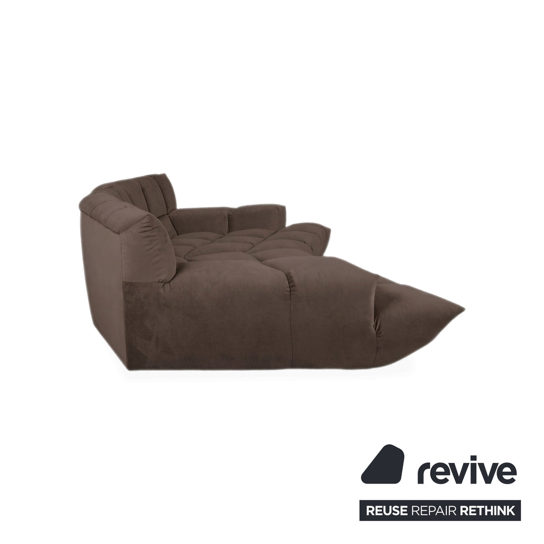 Bretz Cloud 7 Ecksofa Dreisitzer Sofa Couch Velours Stoff Dunkelbraun Espresso Neubezug MELIA FR 819